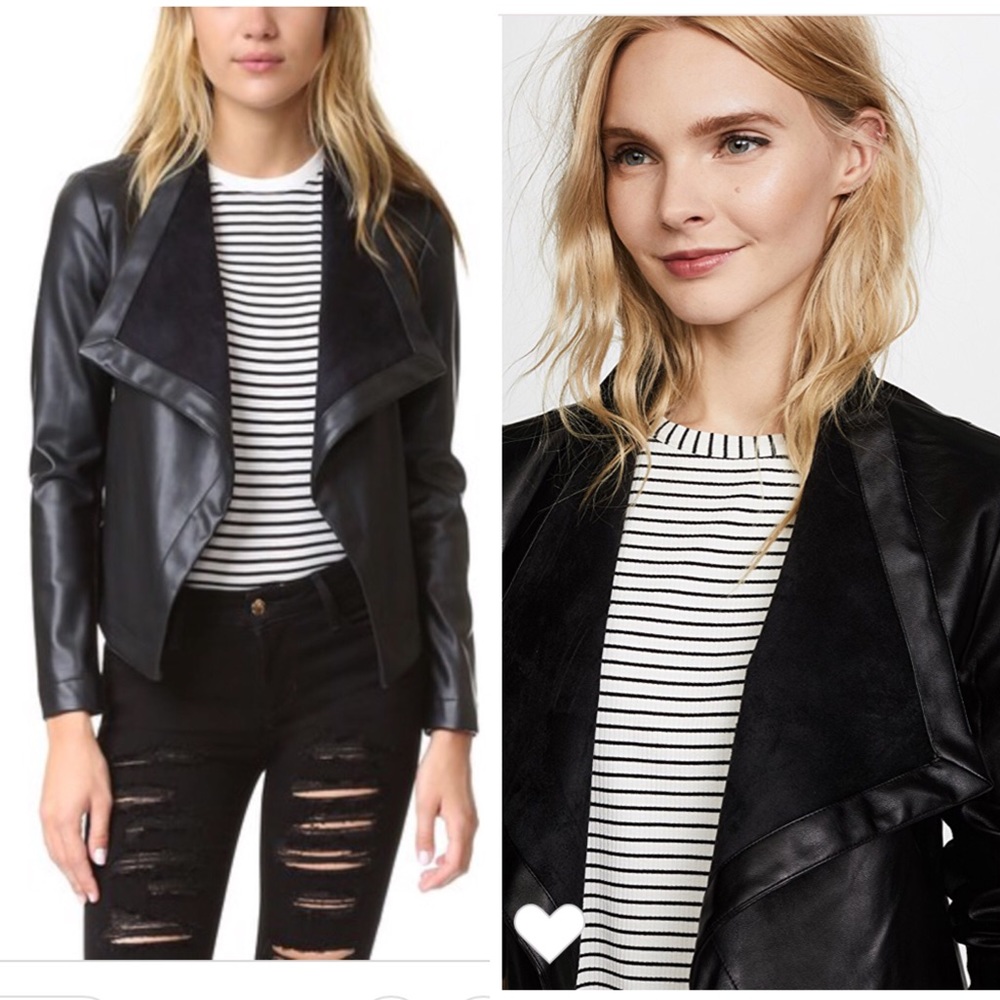 BB Dakota Vegan Leather Drapey Jacket Size XS